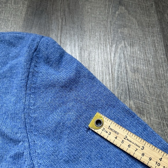 Eddie Bauer Mens Blue Sweater L Crewneck Lambswool Mix  Pullover Warm Soft - Picture 7 of 7